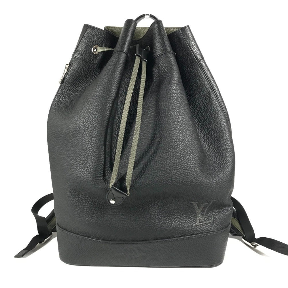 LOUIS VUITTON M55171 LV Logo Taurillon Noé Backpack Daypack Bag Drawstring Rucksack Leather Men's Women's Black — Like New