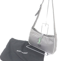 Yves Saint Laurent SAINT LAURENT PARIS 733294 Nylon Cassandra Logo Hardware One-Shoulder Bag, Gray, with Dust Made in Italy, Women's — Like New