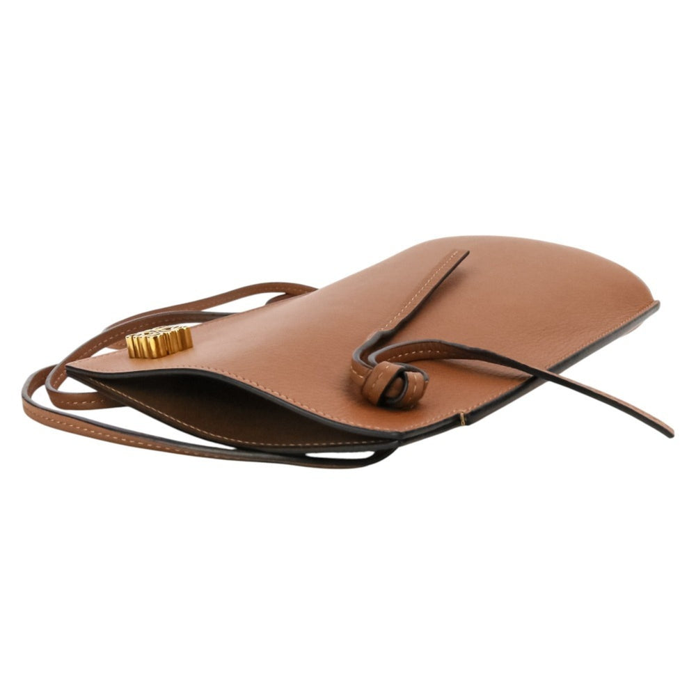 LOEWE Anagram Dice Pocket Leather Shoulder Bag 062304 Brown Women's — Like New