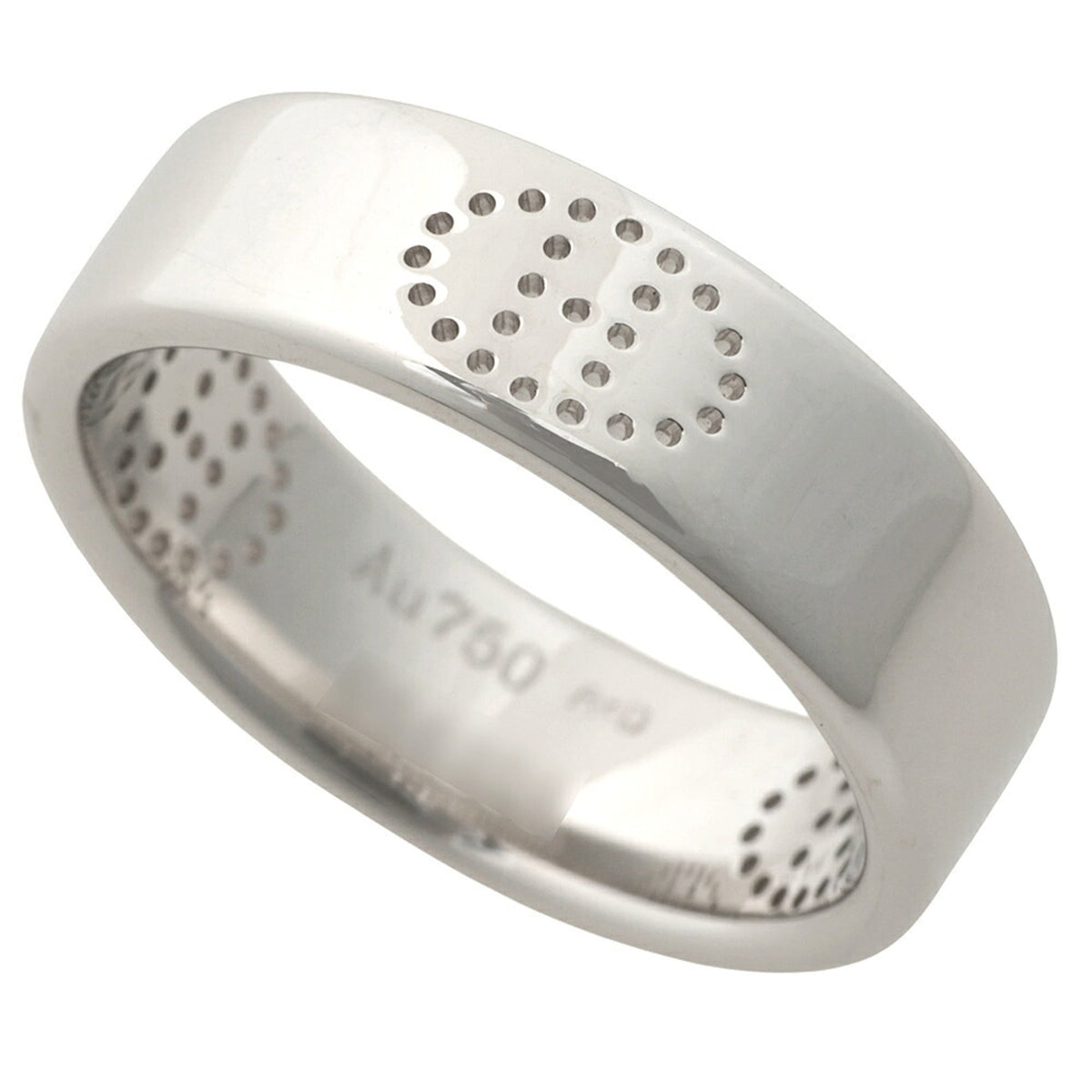 Hermes Eclipse Ring, approximately 6.3g, K18WG White Gold, Au750 stamped, size #49 (approximately US 8.5) — Like New