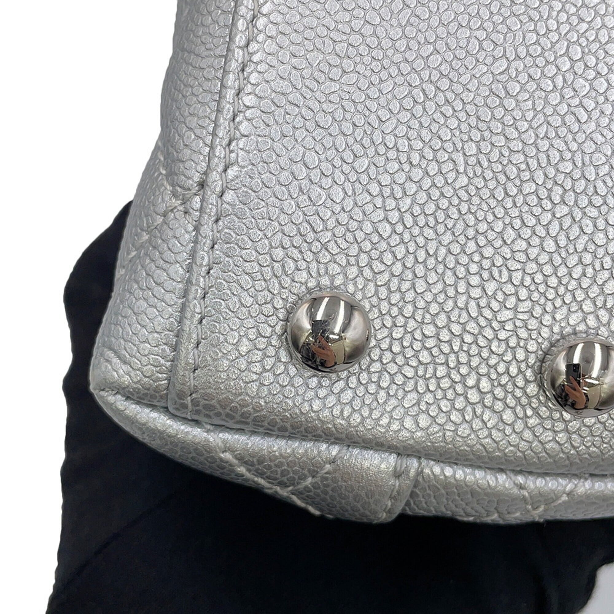Chanel handbag, Coco Mark, Matelassé, Handle, XXS, Caviar Skin, AS2215, CHANEL 2-way women's — Like New