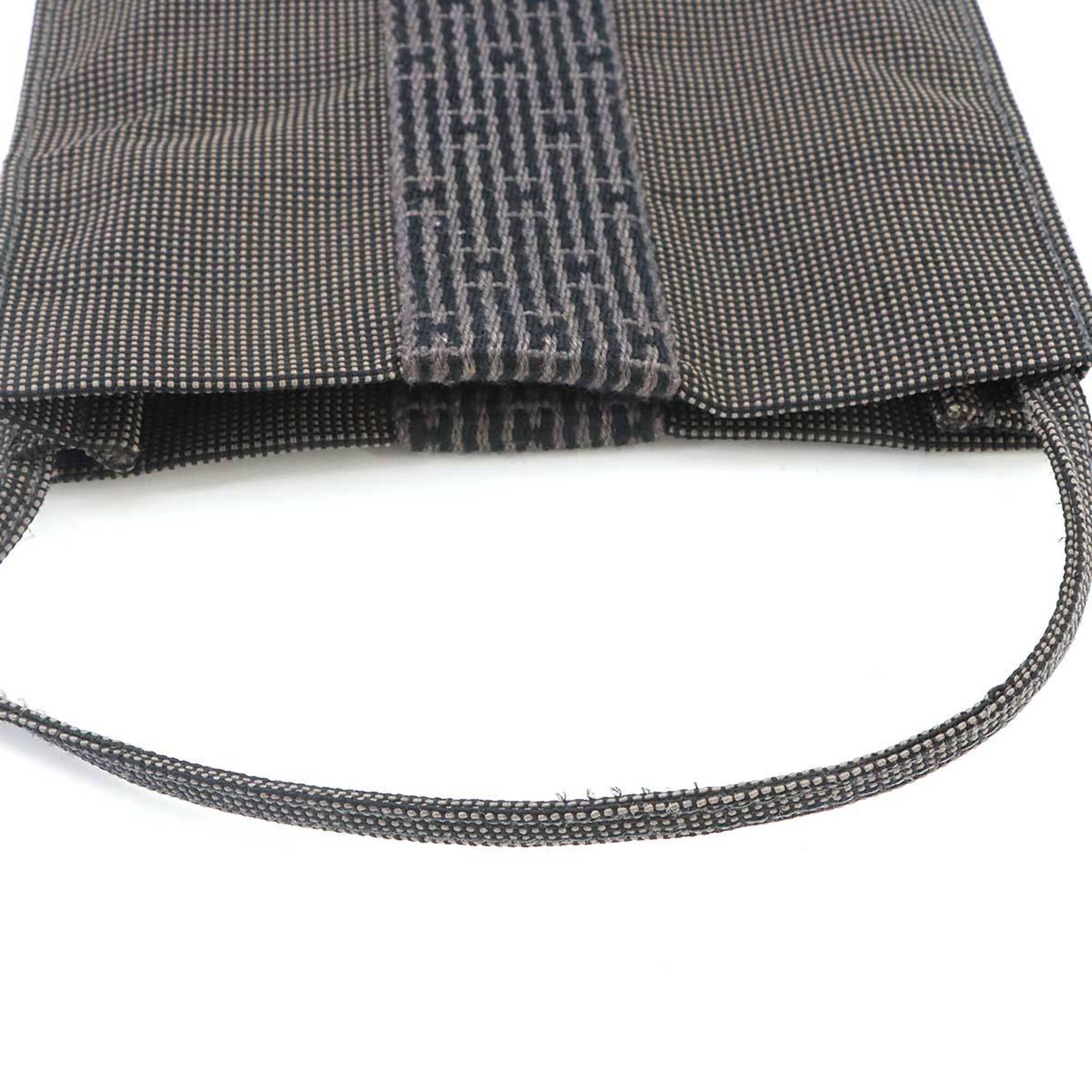 Hermes Herline Pochette Shoulder Handbag, Canvas, Gray — Like New