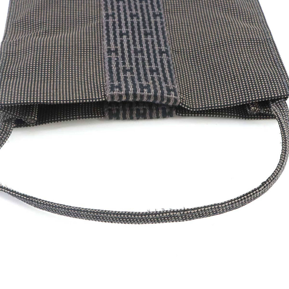 Hermes Herline Pochette Shoulder Handbag, Canvas, Gray — Like New