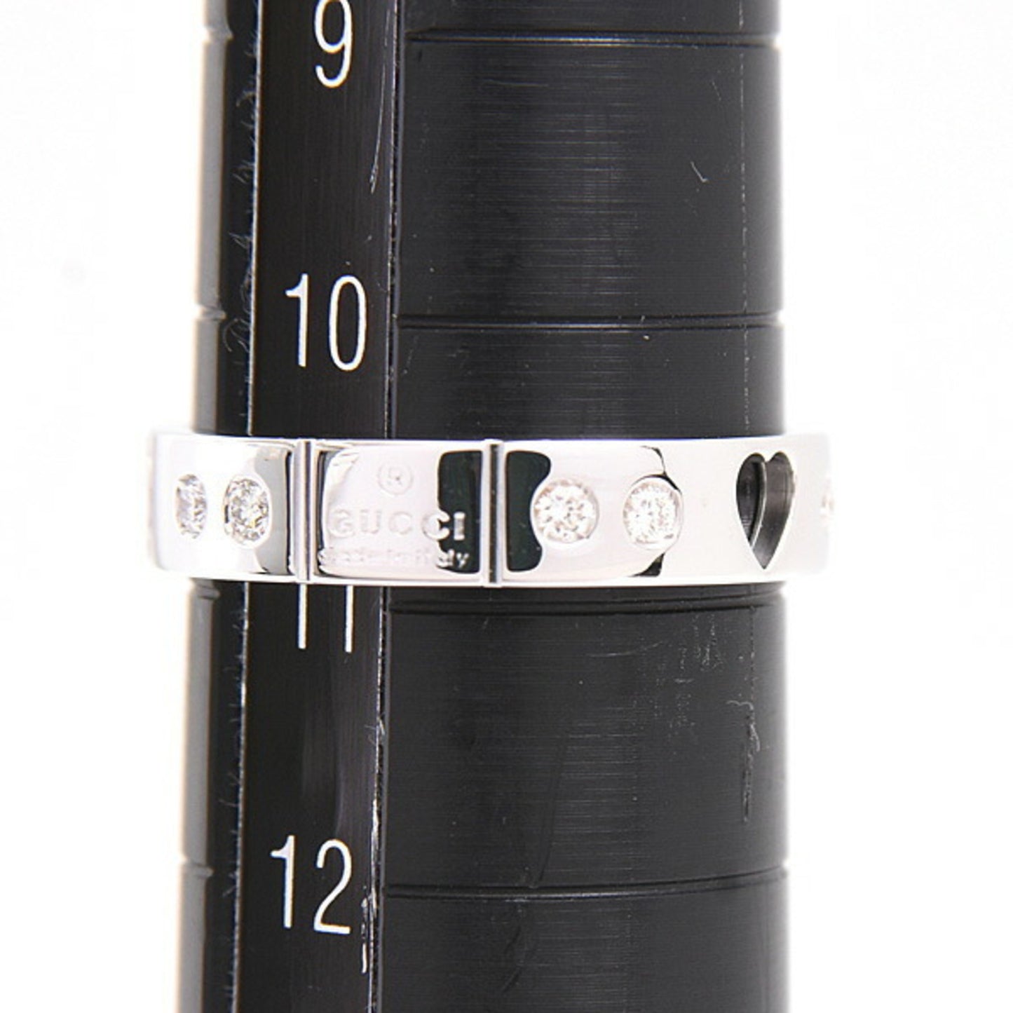 Gucci Ring for Women Icon Amour Heart 10P Diamond 11 White Gold GUCCI 750WG