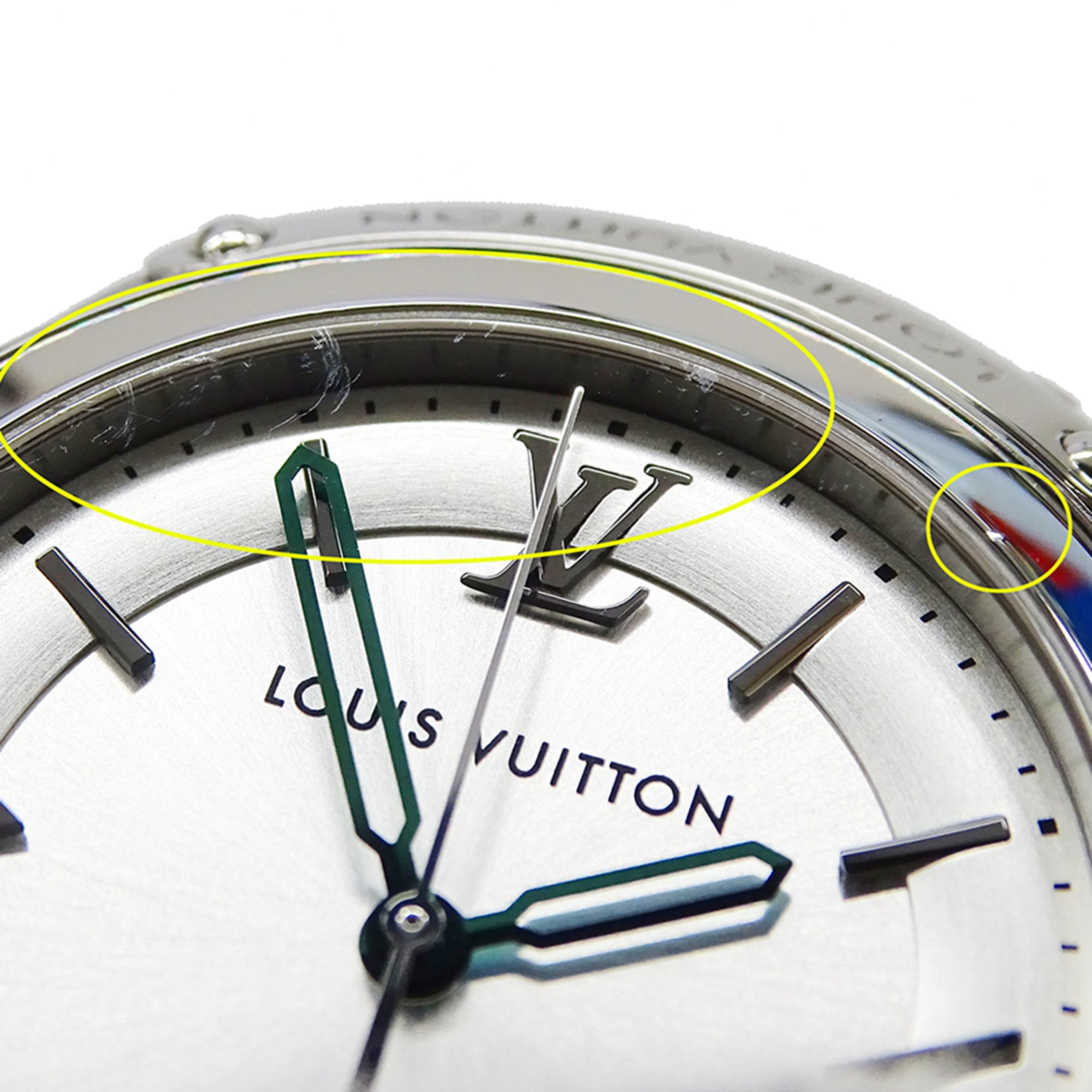 Louis Vuitton LOUIS VUITTON Men's Watch Brand Fifty Five Automatic AT Stainless Steel SS Leather Q6G20 Round Polished — Good
