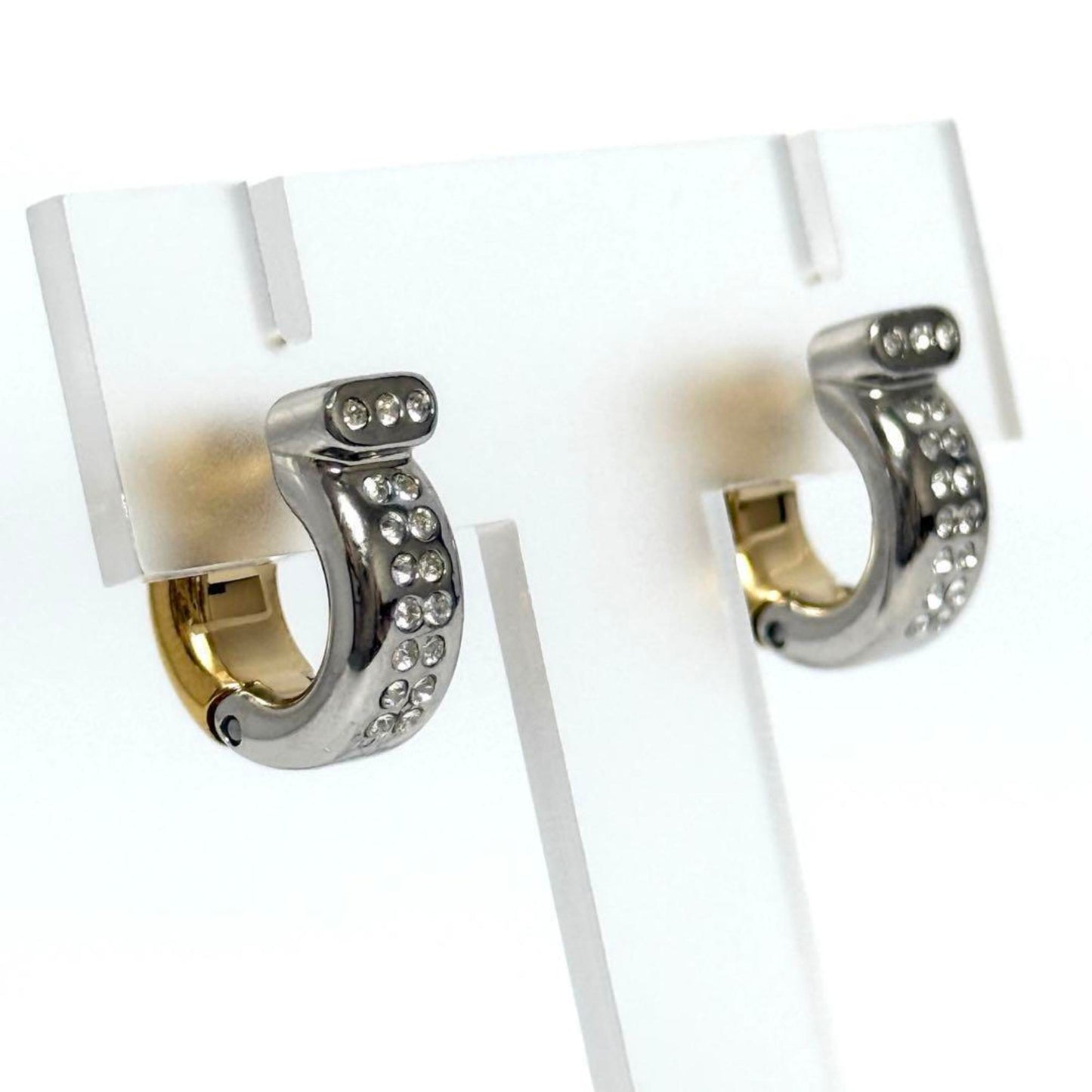 Salvatore Ferragamo Ferragamo Women's Gancini Crystal Hoop Earrings