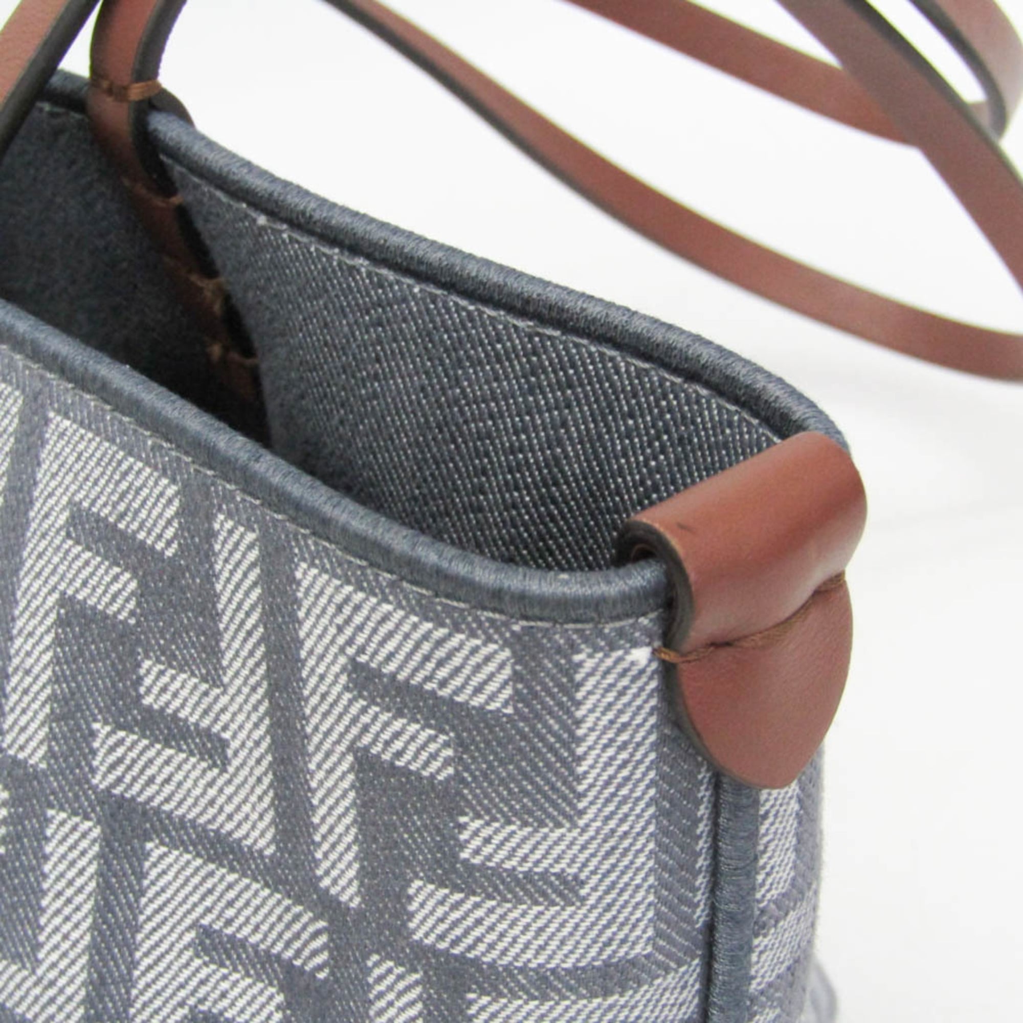 Fendi ROLL Small 8BH424 Reversible Women's Canvas,Leather Shoulder Bag,Tote Bag Brown,Gray — Like New