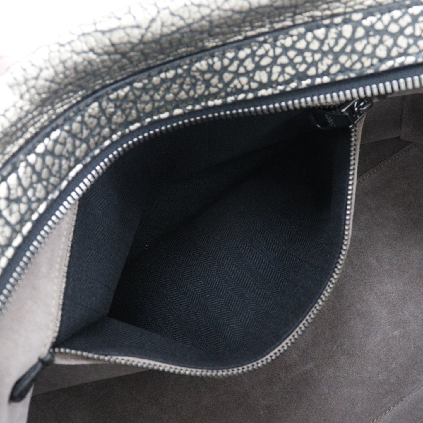 Loewe 2WAY Shoulder Handbag Mini Boston Calf Black/Silver Ladies