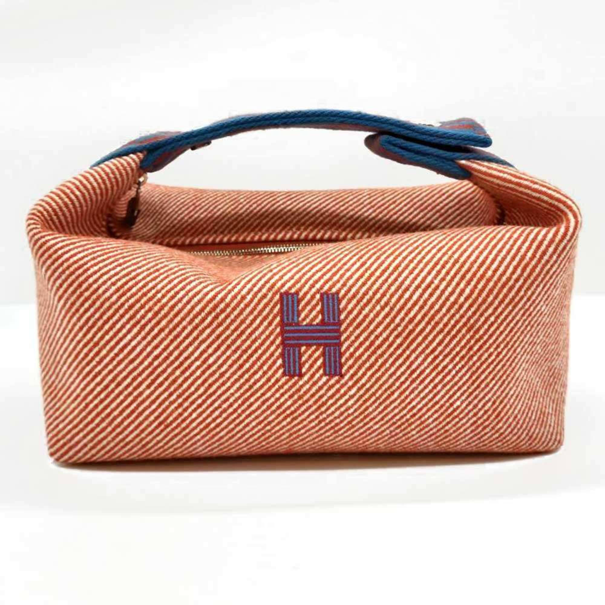Hermès Brid A Black PM Handbag Pouch Sub Bag Orange x Red Blue Canvas HERMES — Like New