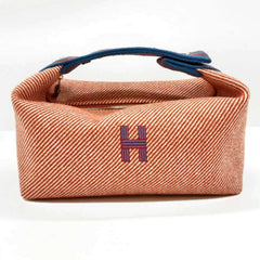 Hermès Brid A Black PM Handbag Pouch Sub Bag Orange x Red Blue Canvas HERMES — Like New