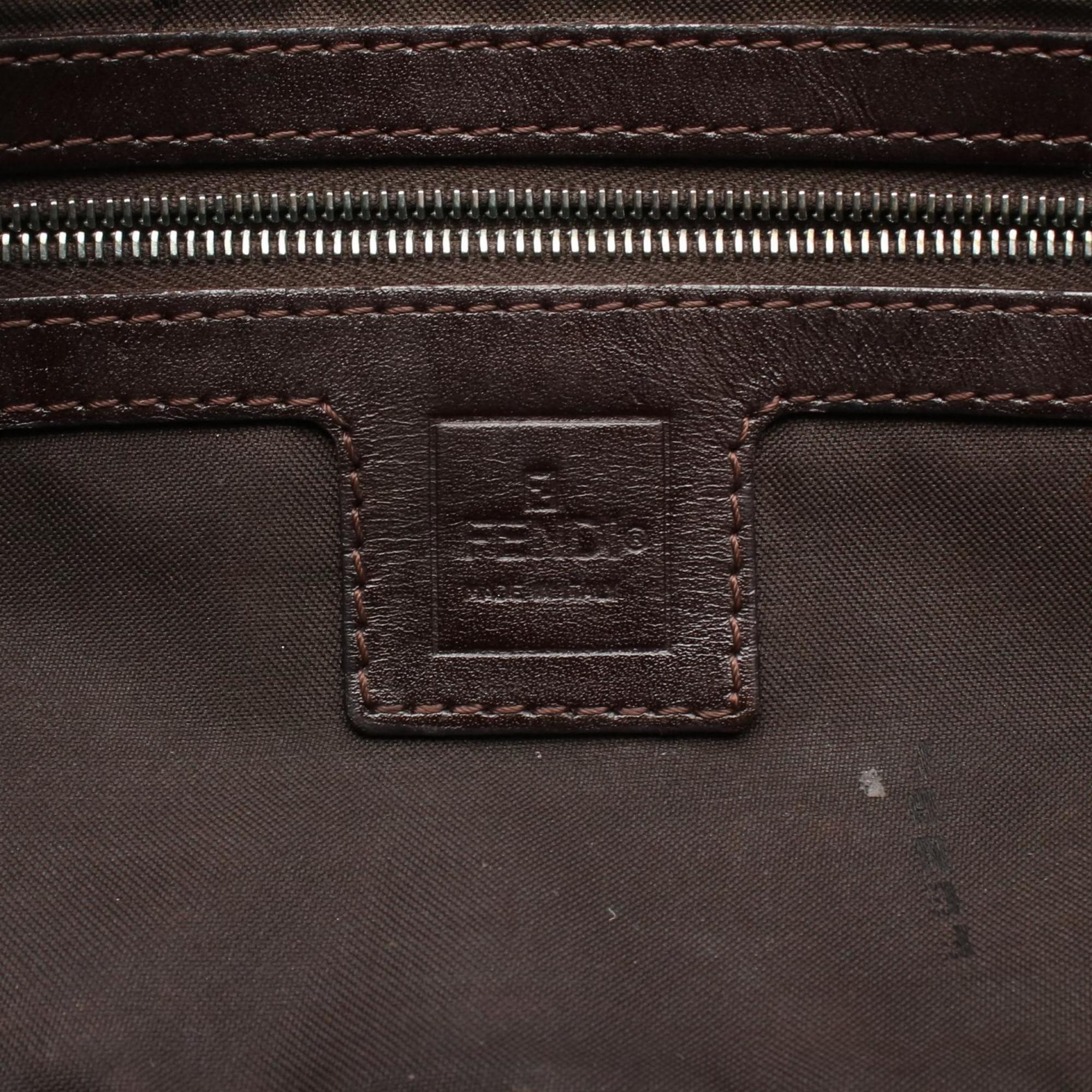 Fendi Mamma Bucket handbag, canvas and leather, women's, brown