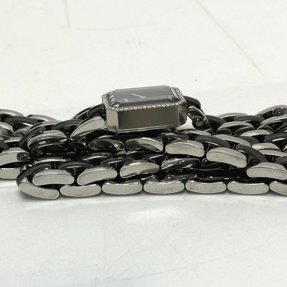 CHANEL Premiere Triple Bracelet Watch H3058 with Diamond Bezel, Stainless Steel/Ceramic, Black — Good