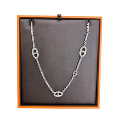 HERMES Farandole Long Necklace Chaine d'Ancre SV925 — Like New