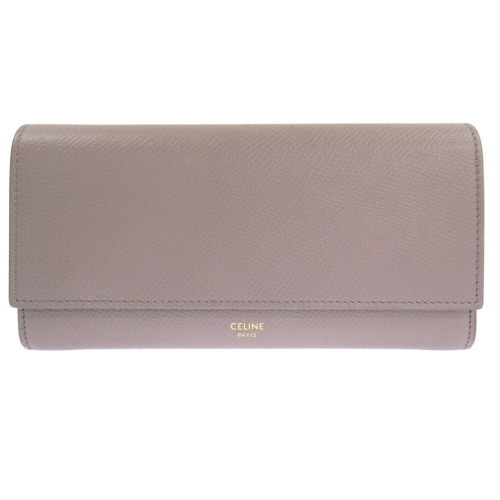Celine Large Flap Wallet Leather Grey Long 0123CELINE