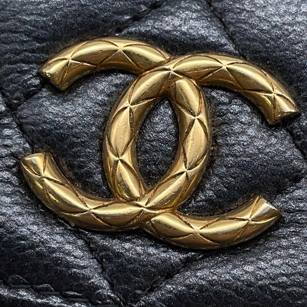 Chanel Chain Shoulder Bag Matelassé Coco Mark Phone Holder Caviar Skin AP3482 CHANEL Smartphone Case Handbag — Like New