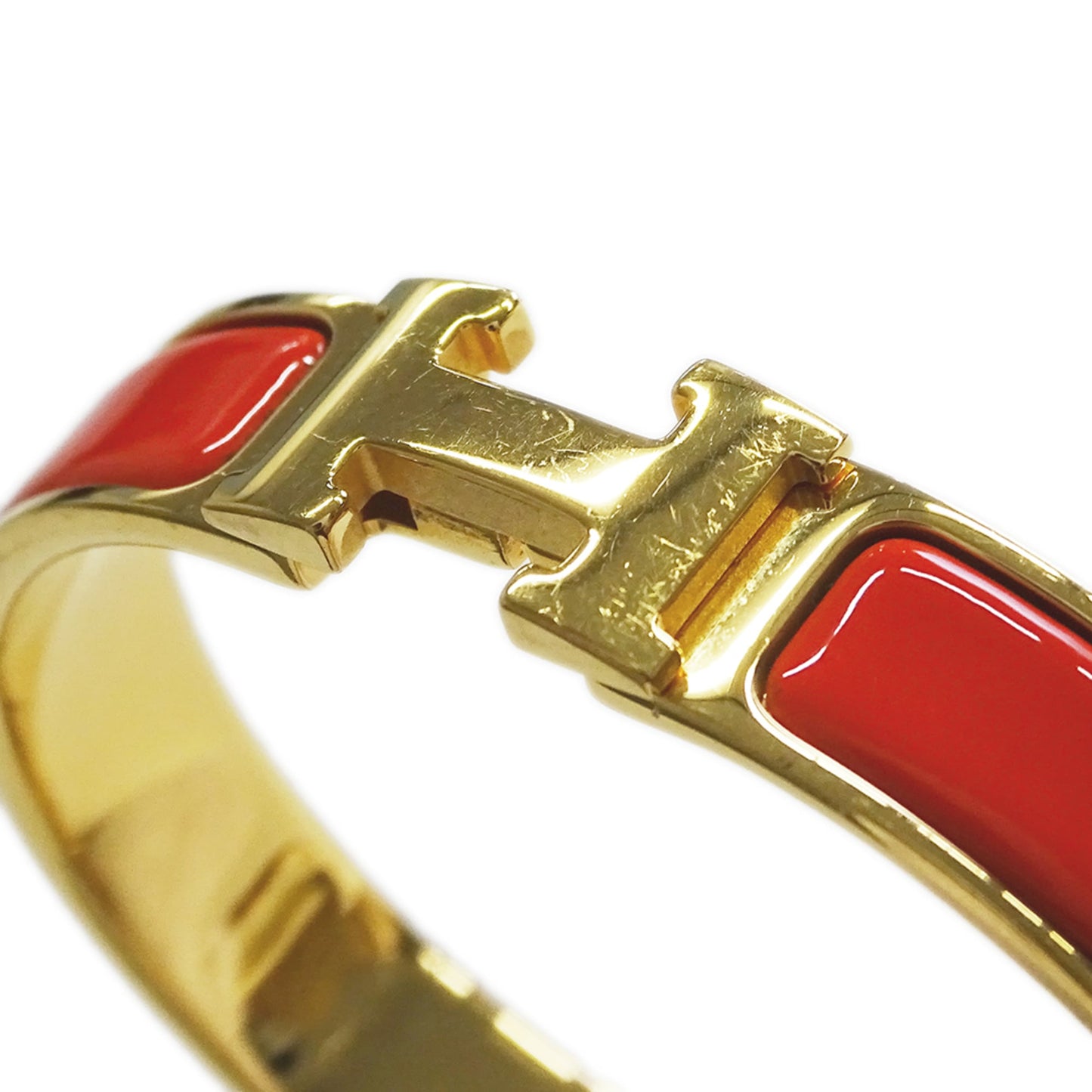Hermes Hermès Click H PM Bangle Bracelet for Men and Women in Orange Gold