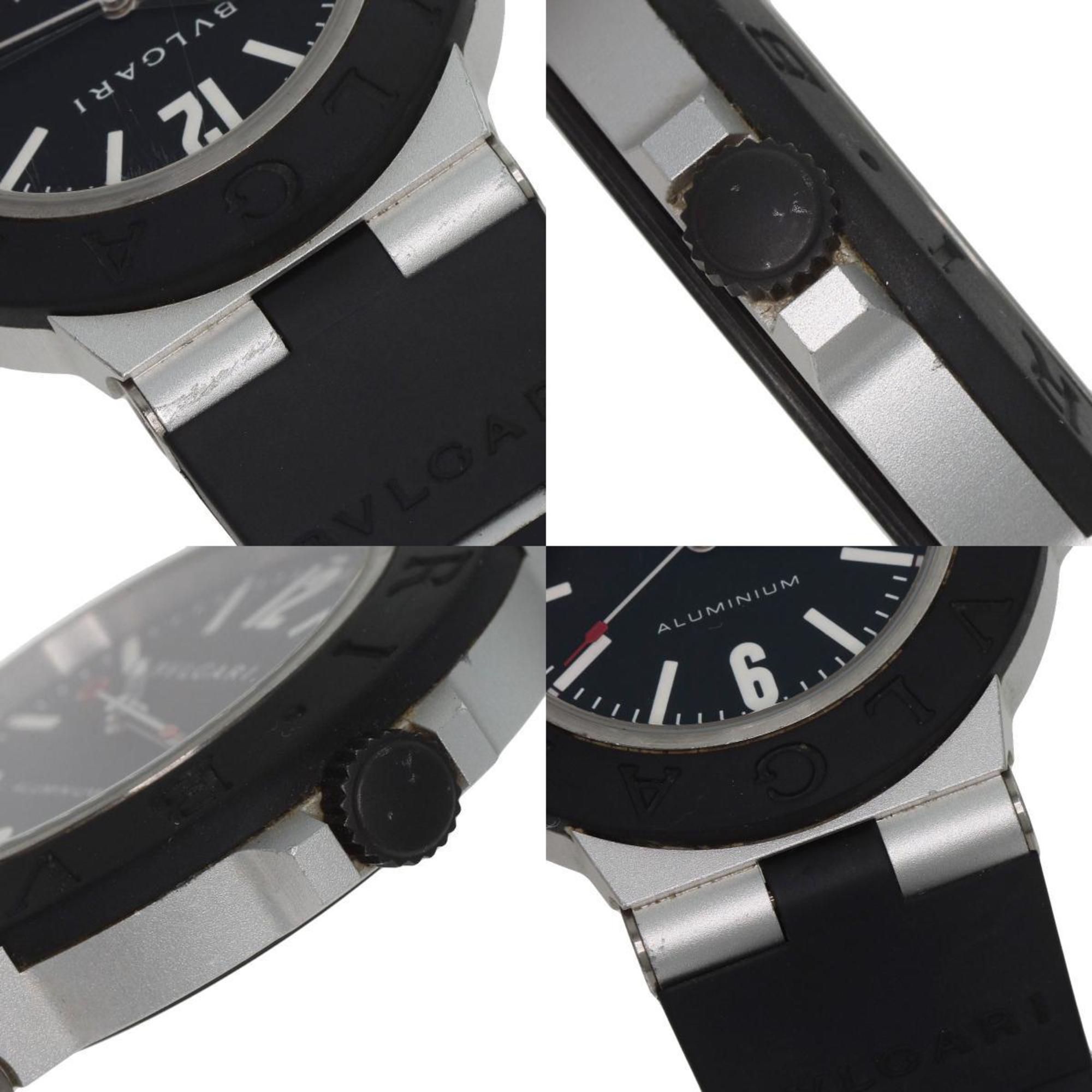 BVLGARI BB40AT Alum Date Watch Rubber Men's — Good