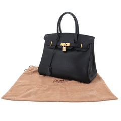 Hermes Birkin 30, Ardennes, Black, Handbag, □B stamp, 1998 production, Gold hardware — Like New
