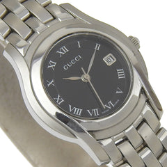 Gucci GUCCI Watch 5500L Stainless Steel Quartz Analog Display Black Dial Women's — Good