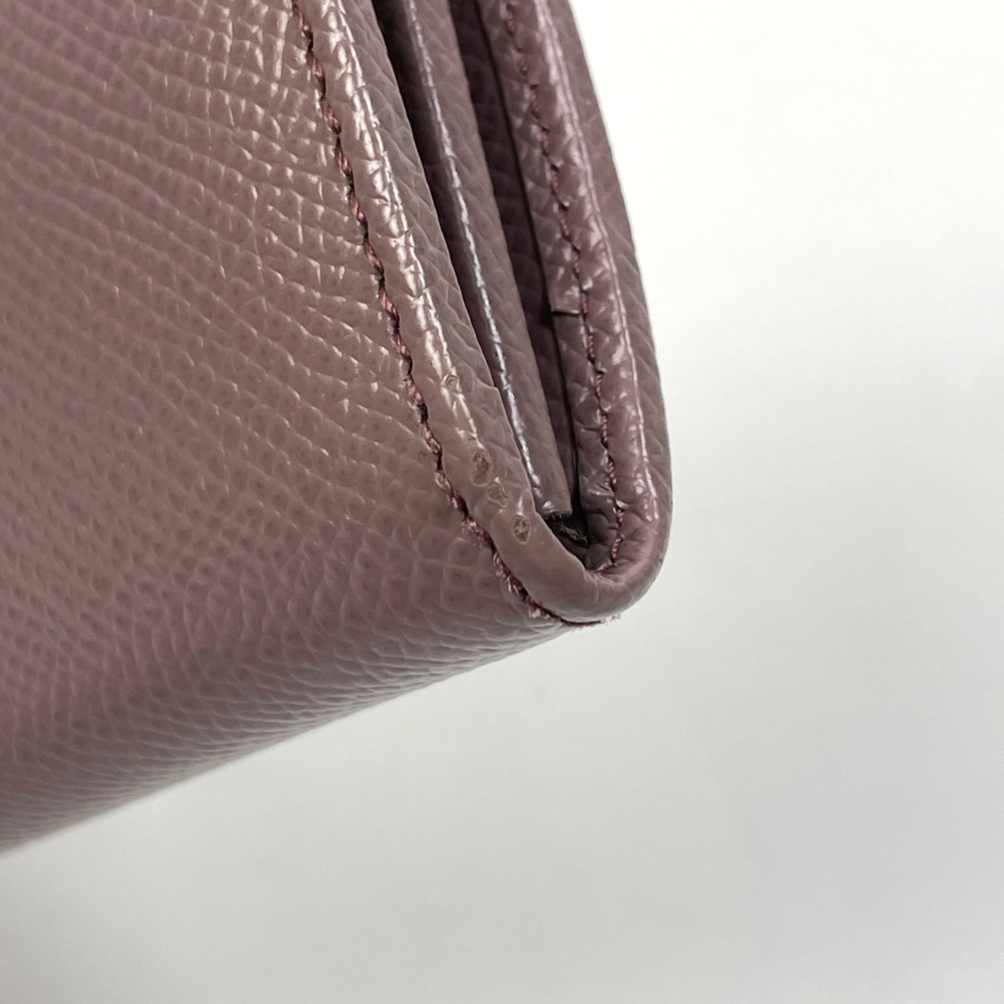 Salvatore Ferragamo Gancini bifold long wallet with bill compartment and coin purse, leather, pink, for women