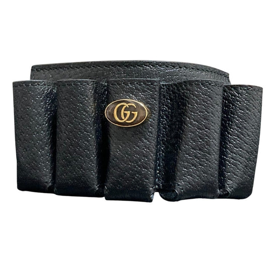 GUCCI Gucci Leather Bracelet Lipstick Case 615992 Black Women's