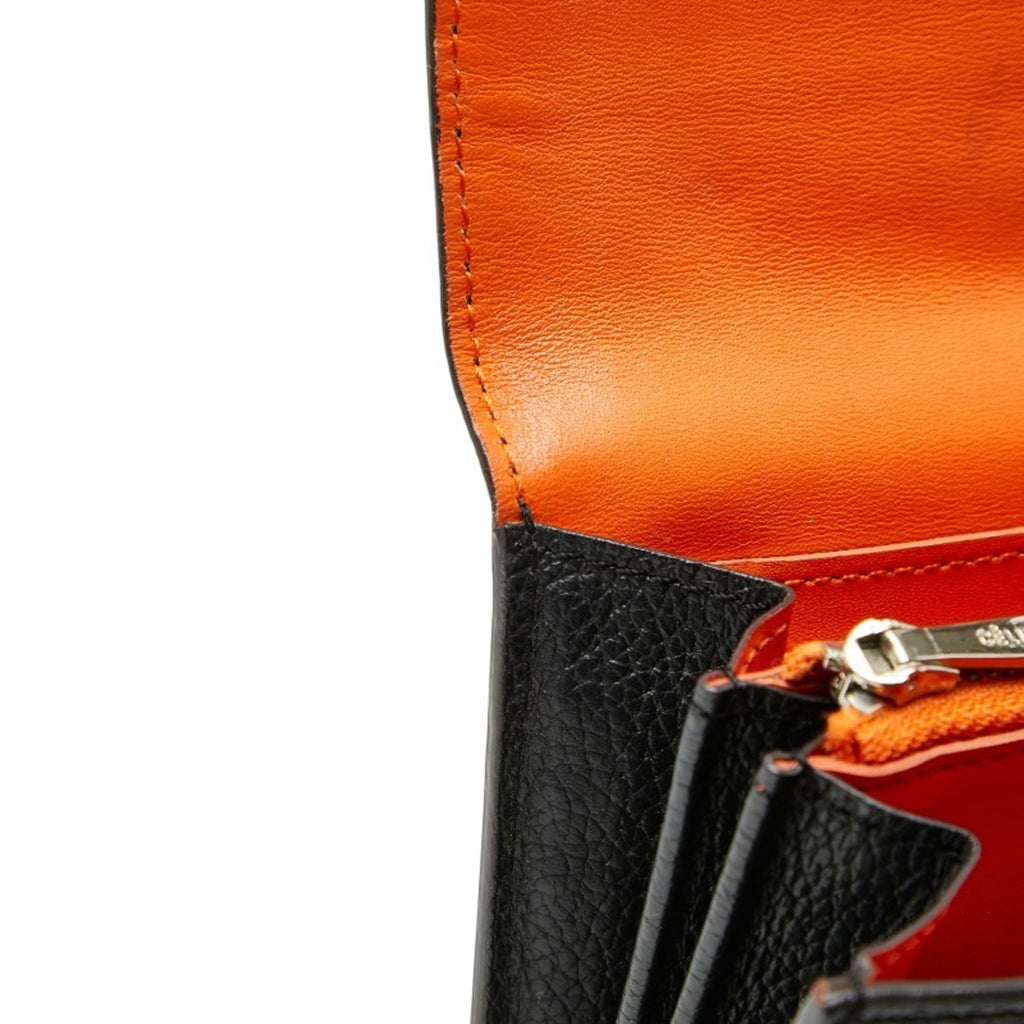 Celine Large Flap Multifunction Long Wallet in Black Leather for Women