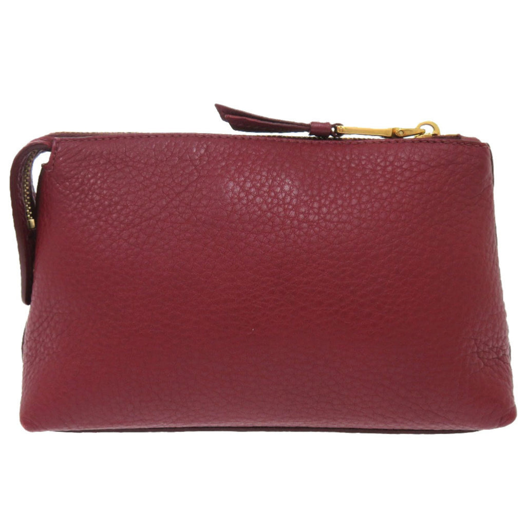 Excellent condition Prada leather burgundy pouch bag with gold hardware, 1302