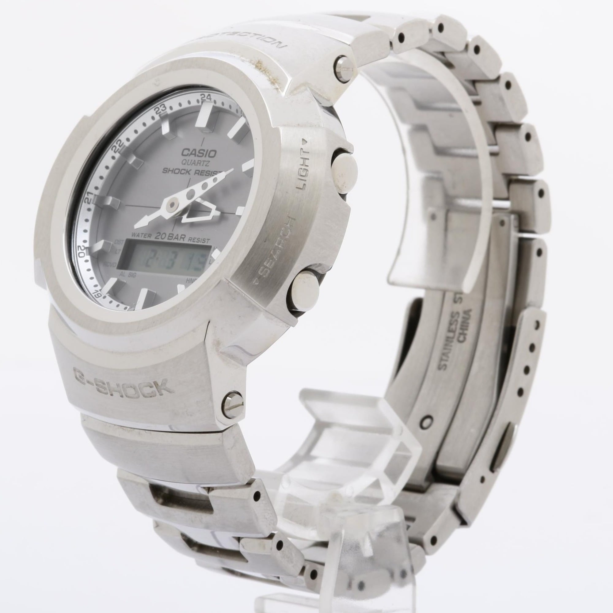 CASIO GSHOCK FULL METAL AW500 SERIES AWM500D1A8JF Silver Stainless Steel Men's Watch — Very Good