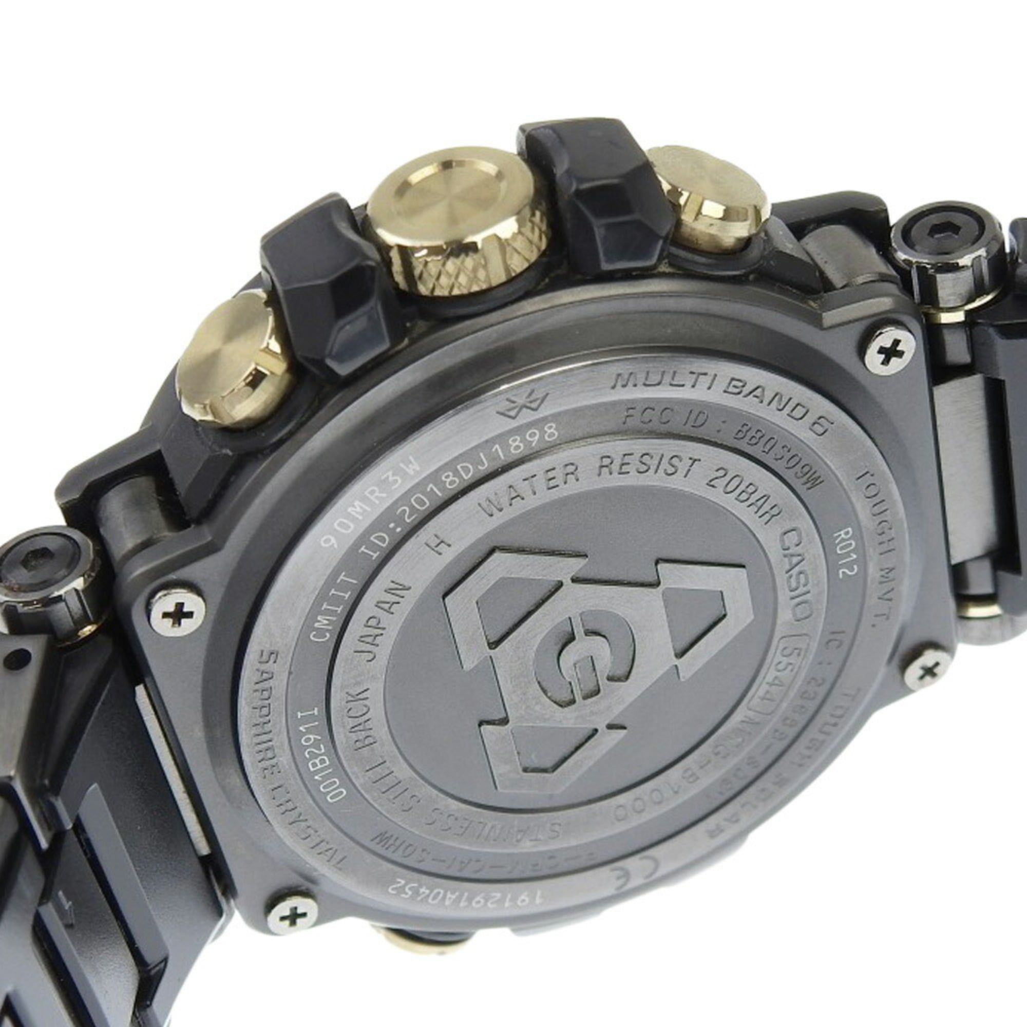 CASIO G-Shock MTG B1000 DCM 1AJF Black Dial Watch Metal SS Radio Solar 48mm Men's — Very Good