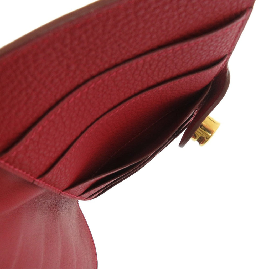 Excellent condition Hermes Dogon MM Togo red long wallet 0026