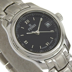 Fendi Olologi Watch 210L Stainless Steel Quartz Analog Display Black Dial Women's — Good