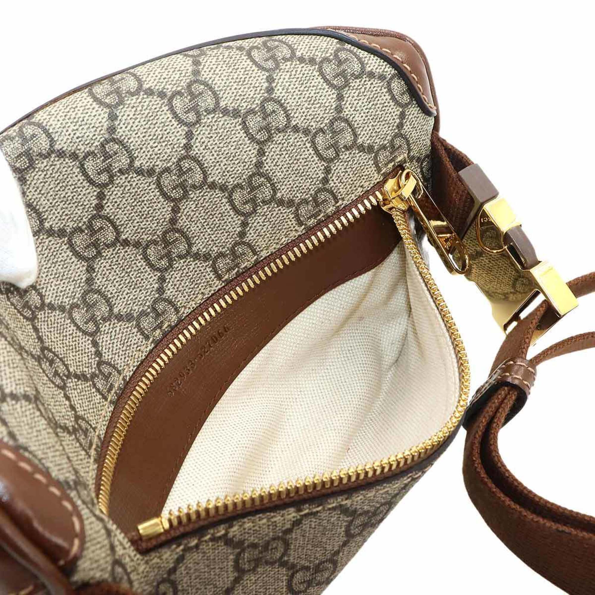 Gucci Interlocking G Belt Bag, Waist Handbag, Pouch, GG Supreme Leather, Beige/Brown, 682933, Gold Hardware — Like New