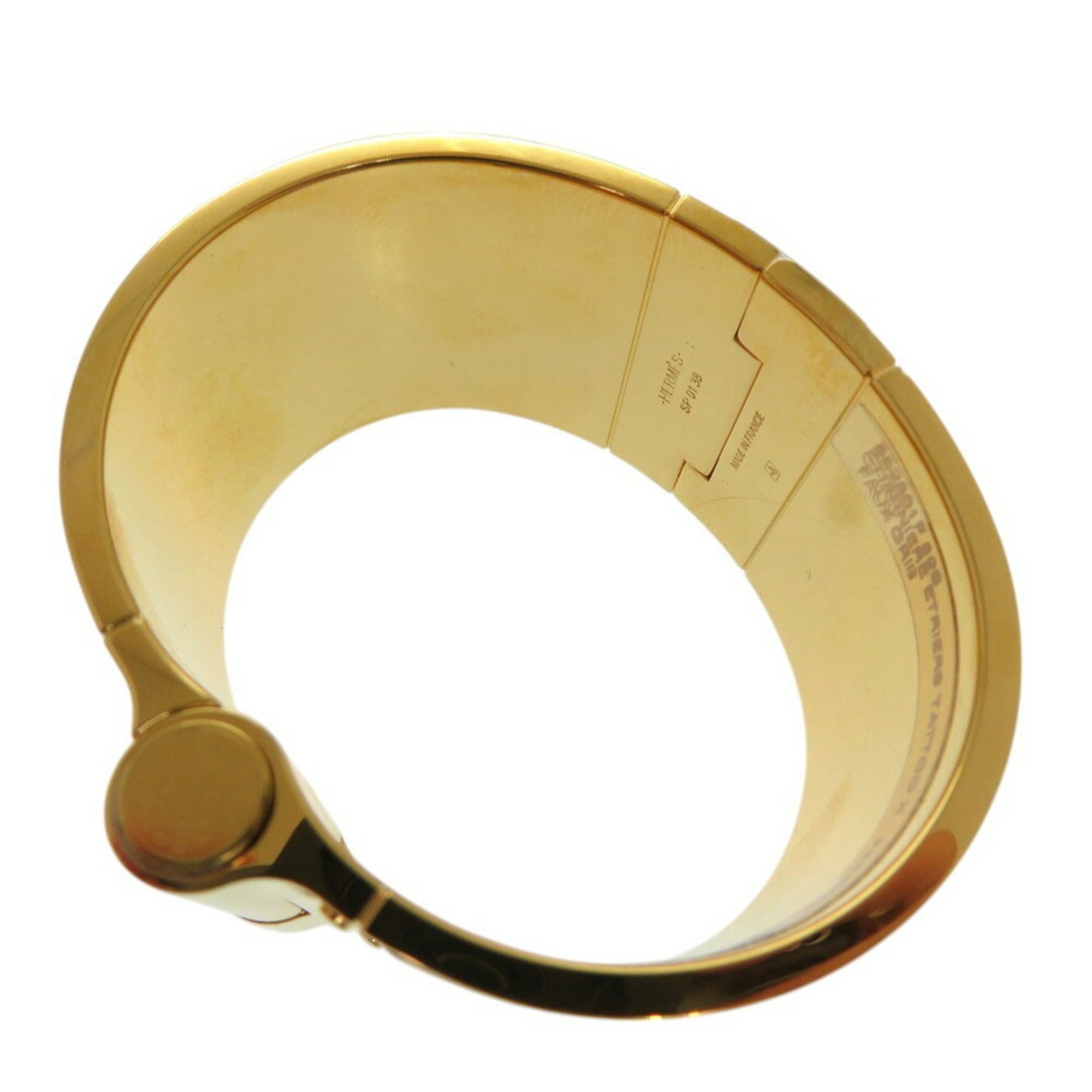 Unused Hermes GM enamel bangle bracelet Charnier gold 1874HERMES — New - Store Return