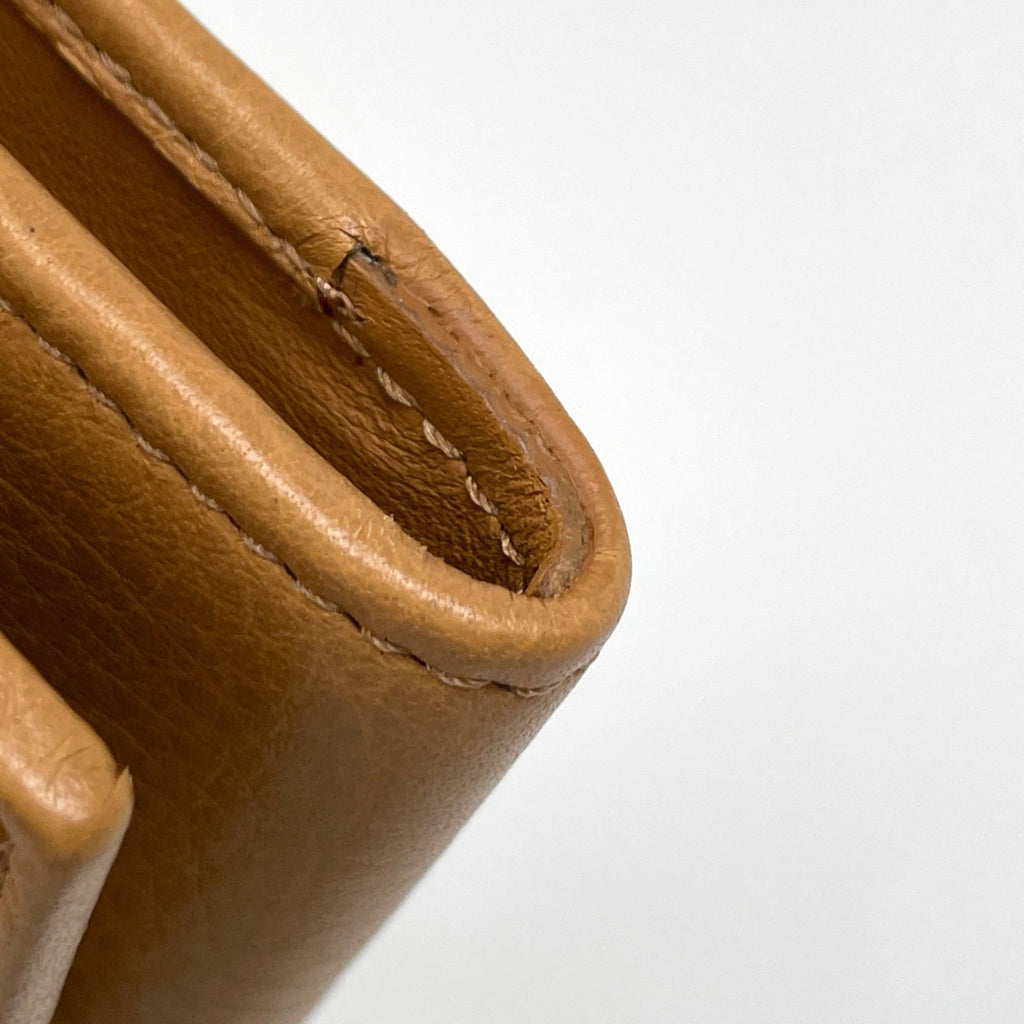 Fendi logo long wallet, bifold, leather, brown, women's