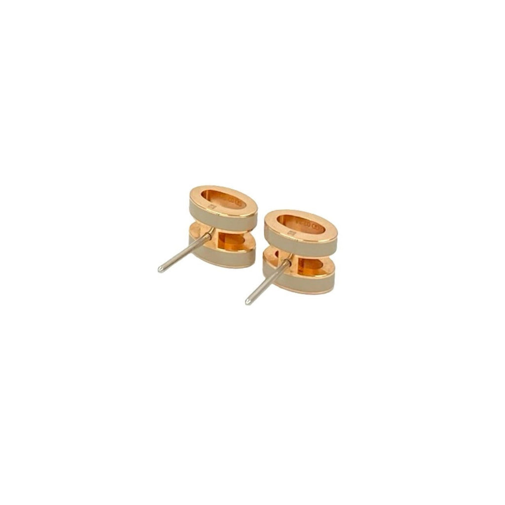 HERMES Mini Pop Ash GP Earrings, Gold and Beige, 42173