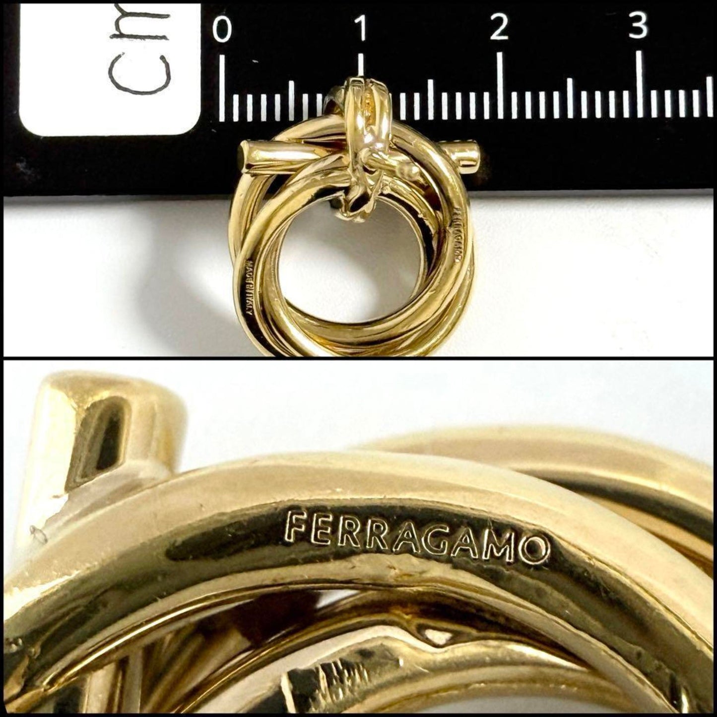 Salvatore Ferragamo Ferragamo Women's Twisted Gancini Stud Earrings