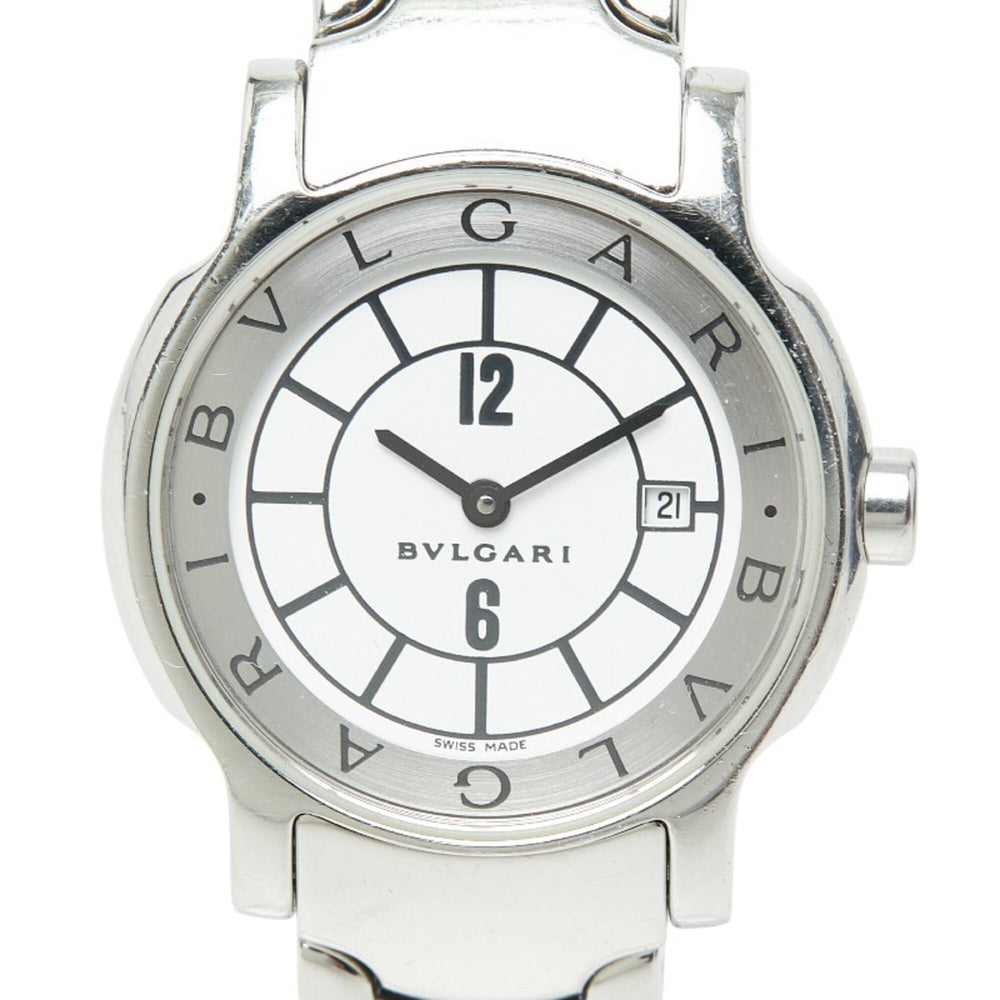 Bulgari Solotempo ST29S Quartz Watch, White Dial, Stainless Steel, Women's, BVLGARI — Good