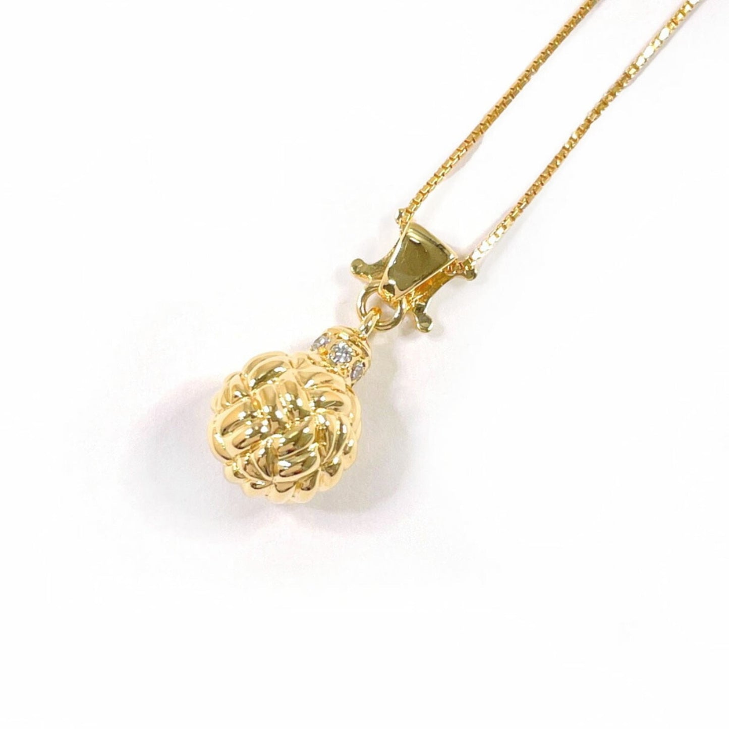 CELINE Triomphe Necklace in 18K Yellow Gold with Diamonds for Women