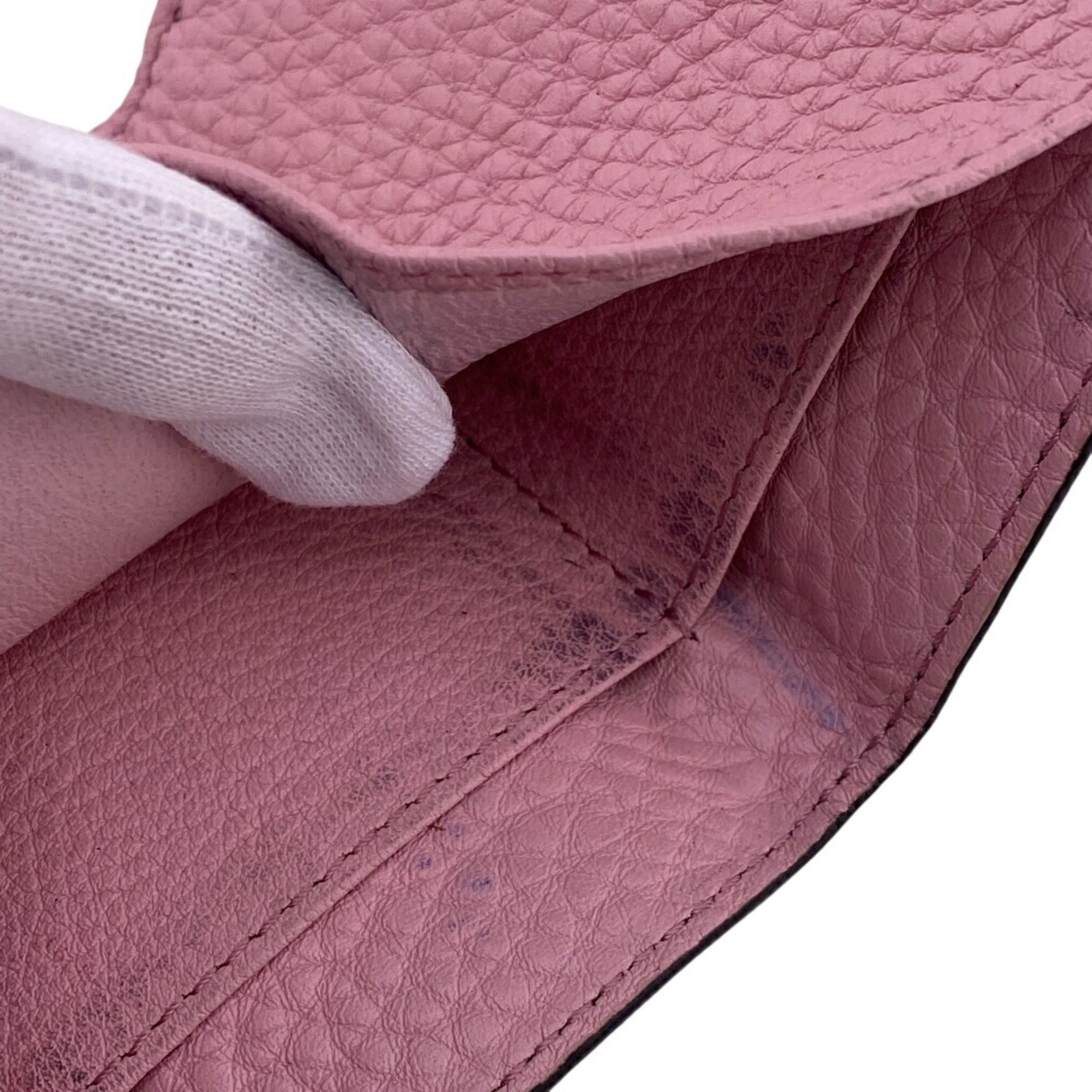 FENDI Selleria Compact Wallet, Tri-fold Beige, Women's