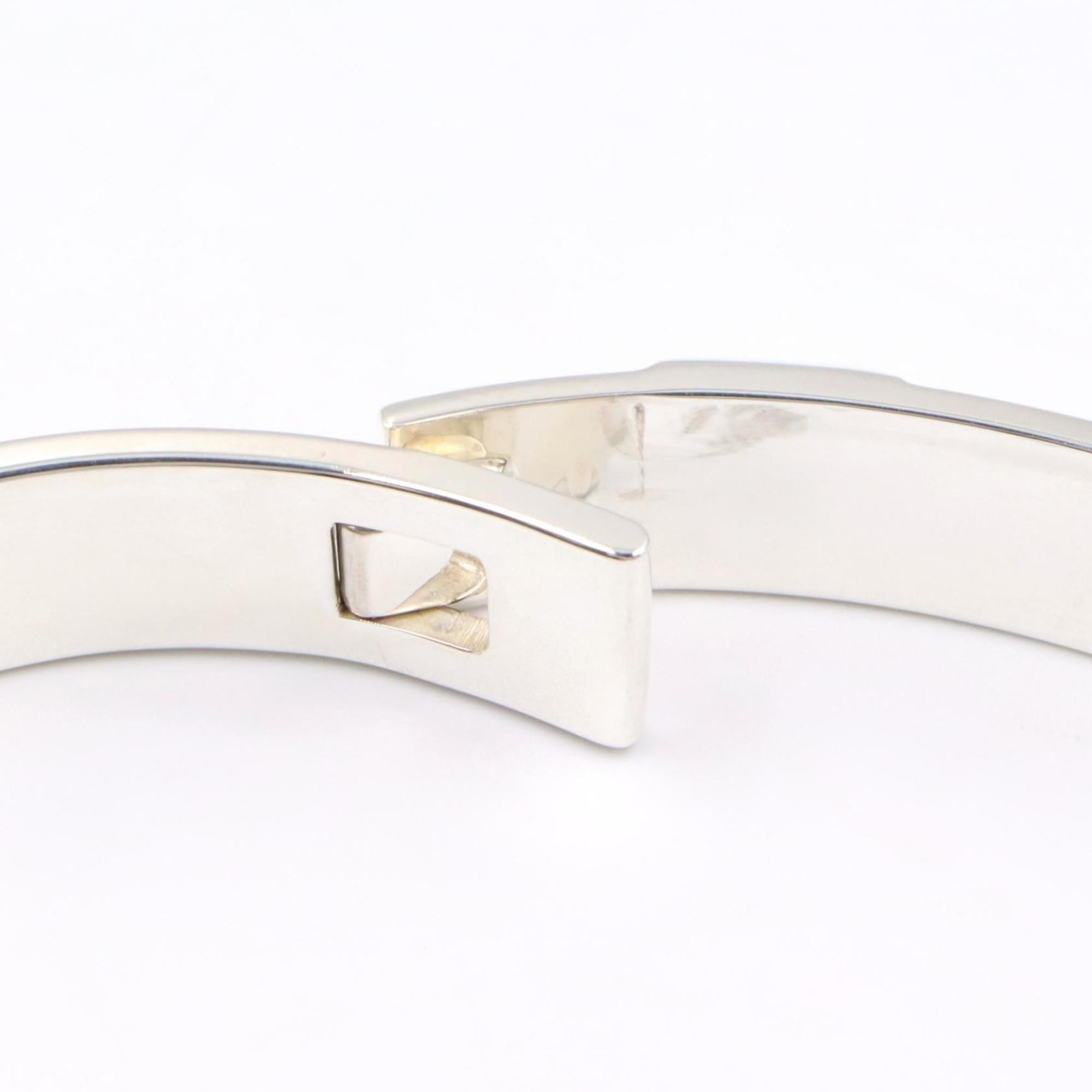 Hermes HERMES Corriendo Cyan Bracelet PM LG Bangle Accessory Silver 925 Women's Tone H115424B 00ST — Like New