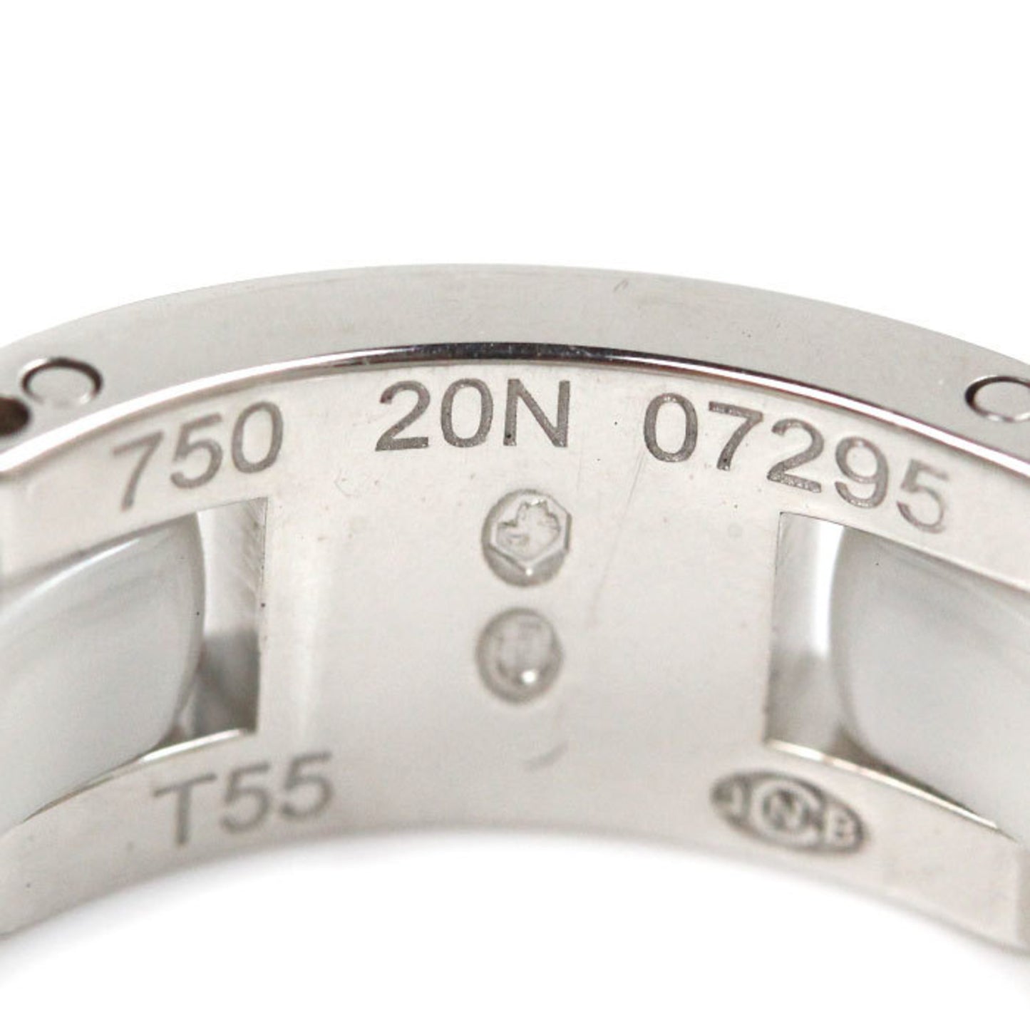 CHANEL K18WG White Gold Ceramic Ultra Collection Medium Ring J2643 Diamond Size 14.5 55 10.7g Women's