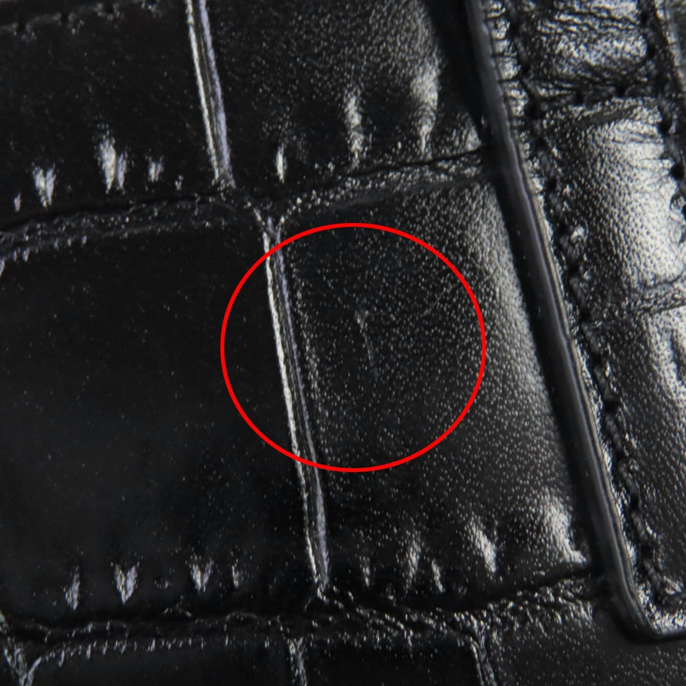 SAINT LAURENT 712367 Mini Toy Shopping Leather Crocodile Embossed 2-Way Handbag/Shoulder Bag, Black, with Box and Dust Made in Italy, Women's — Like New