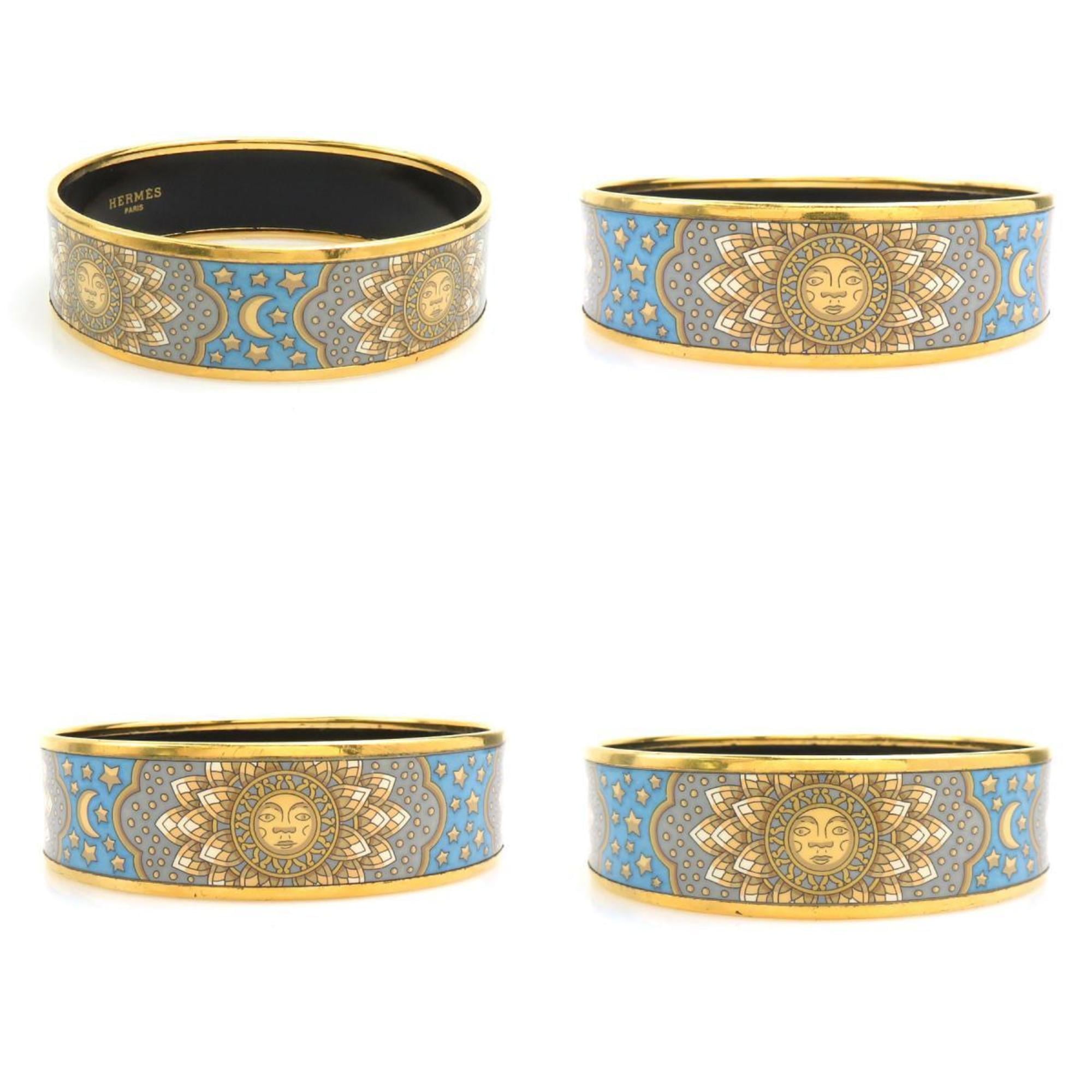 Hermès HERMES bangle bracelet in enamel, metal/enamel, gold/multicolor, women's, e61348a