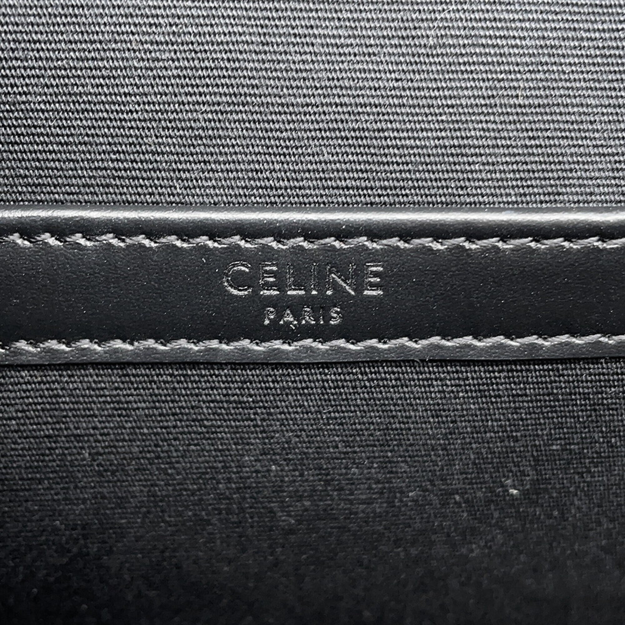 Celine Triomphe Flap Shoulder Bag, Leather, 111592ETH, Black, Handbag — Like New