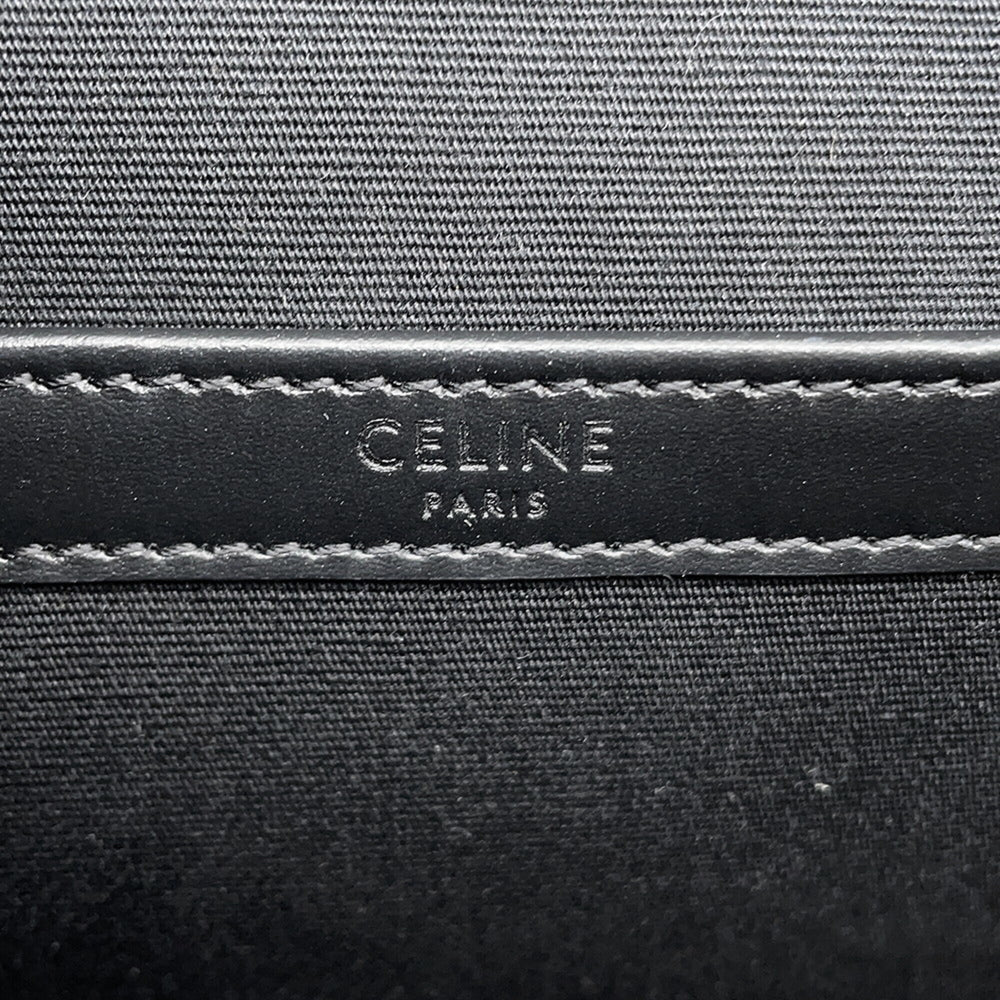 Celine Triomphe Flap Shoulder Bag, Leather, 111592ETH, Black, Handbag — Like New