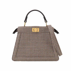 Fendi Peekaboo ISeeU Petite 2-way Hand/Shoulder Handbag, Canvas and Leather, Brown, 8BN335 — New - Store Return