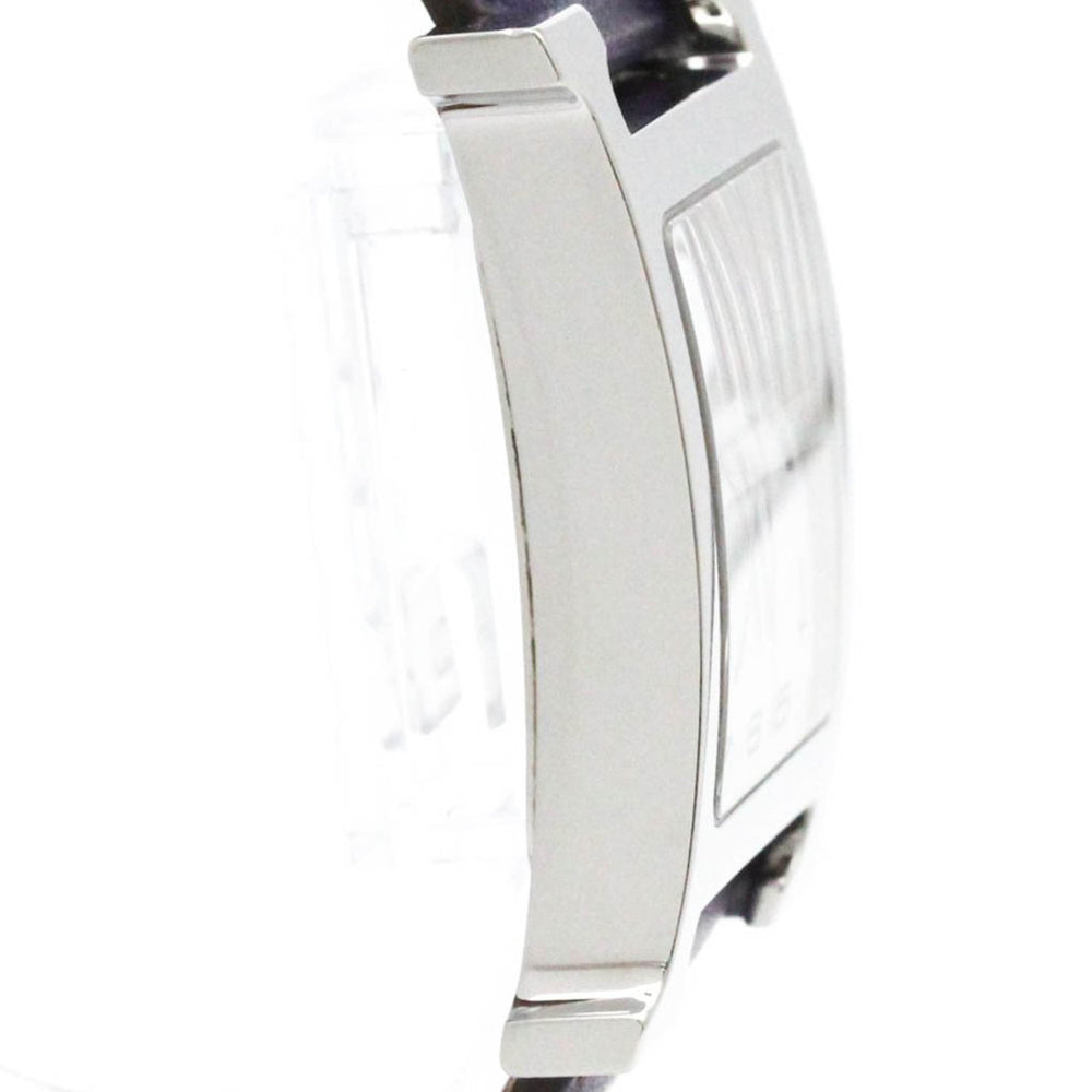 HERMES H Wach Steel Leather Quartz Mens Watch HH1.810 Polished — Very Good