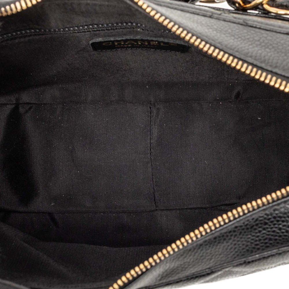 Chanel Coco Mark Matelassé Chain Shoulder Bag, One-Shoulder, Black Caviar Leather, Women's CHANEL — Like New