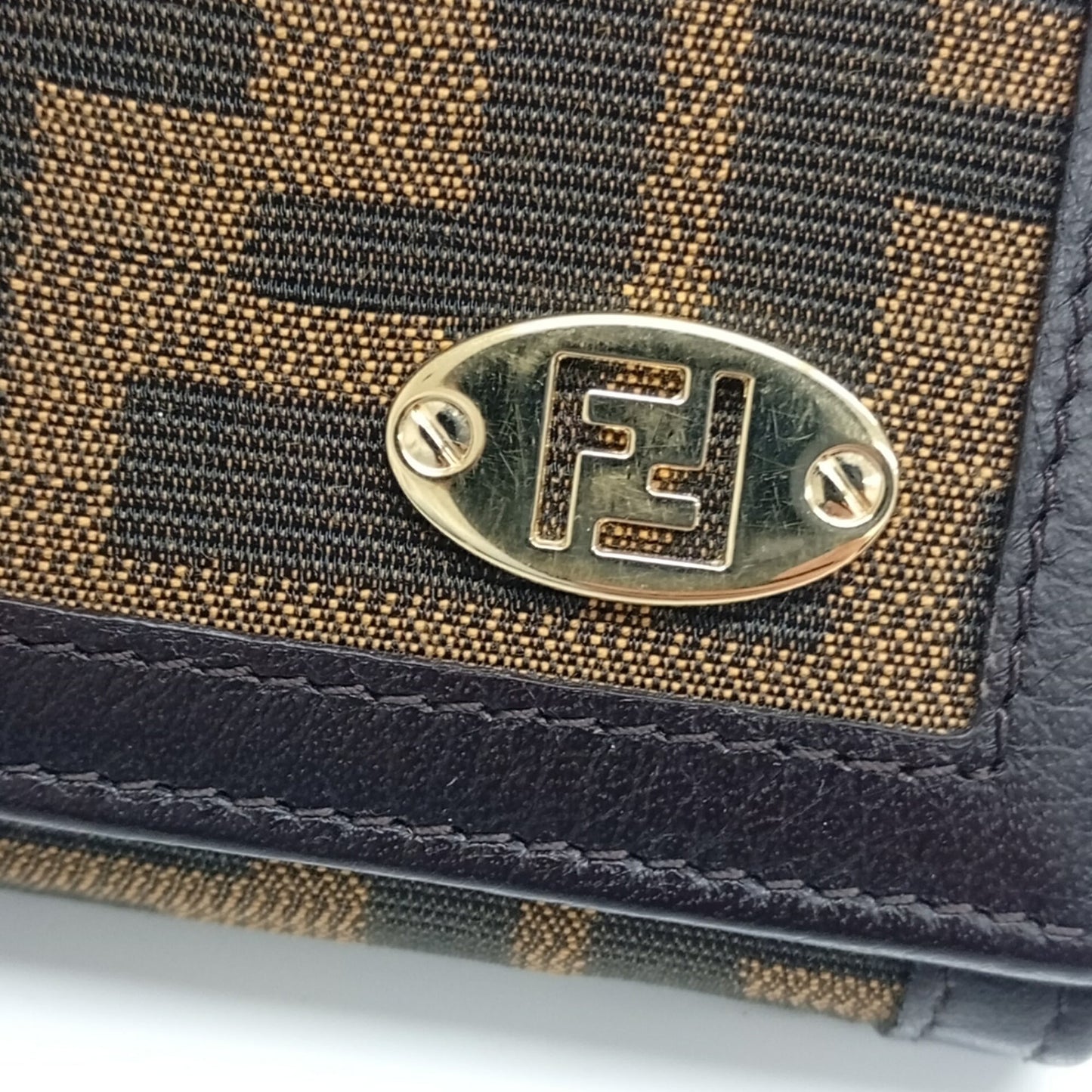 FENDI Zucca pattern long wallet, tri-fold L-shaped Fendi wallet