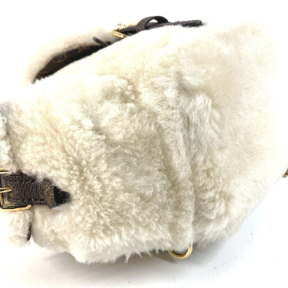 LOUIS VUITTON M11919 LV SKI Nano Teddy Backpack - 3-Way Bag (Shoulder Bag, Handbag, Rucksack) Shearling Canvas Men's & Women's Cream Beige — Like New